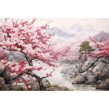 Traditional Japanese Cherry Blossom Canvas